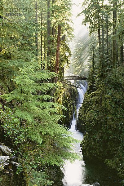 Die Sol-Duc-Fälle befinden sich im Wald des Olympic National Park im Bundesstaat Washington.