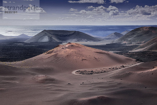 Vulkanlandschaft  Lanzarote  Kanarische Inseln  Spanien