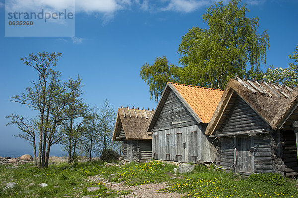 Historische Fischerhütten  Altja  Nationalpark Lahemaa  Estland  Baltikum