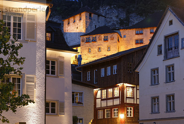 Altstadt mit Schattenburg  Feldkirch  Vorarlberg  Österreich