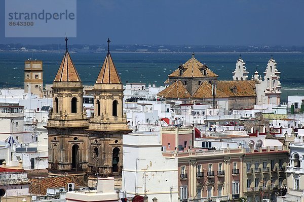Blick vom Torre Tavira auf die Altstadt  Cadiz  Andalusien  Spanien  Europa