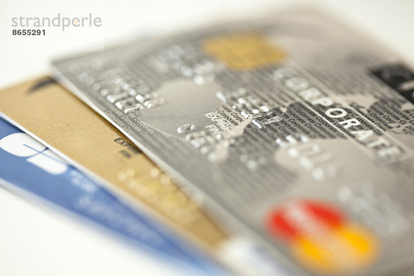 Nahaufnahme von Kreditkarten