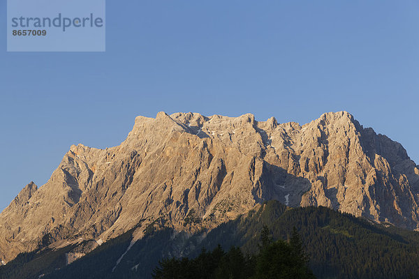 Zugspitze und Schneefernerkopf  Wettersteingebirge  von Ehrwald  Tirol  Österreich