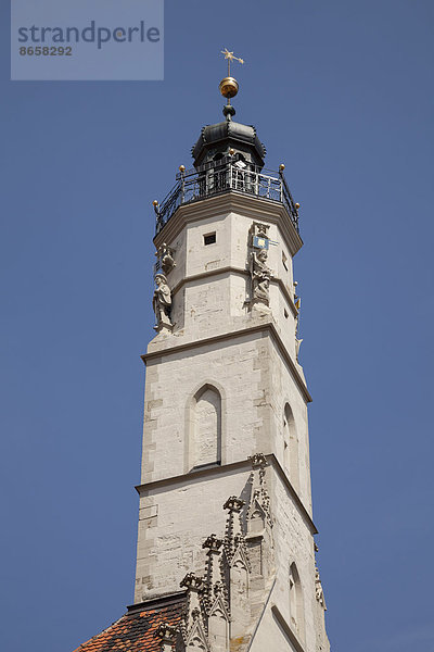 Rathausturm  Altstadt  Rothenburg ob der Tauber  Taubertal  Franken  Bayern  Deutschland