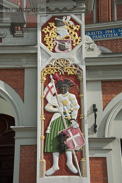 Relief des Heiligen Mauritius  Schwarzhäupterhaus  Rathausplatz  Altstadt  Riga  Lettland  Baltikum