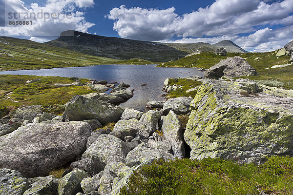 See Budeitjönn mit dem Gaustatoppen  Tinn  Telemark  Norwegen