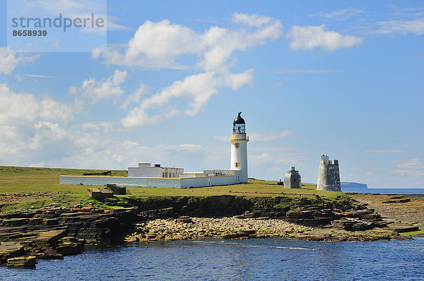 Leuchtturm auf der Insel Stroma im Pentland Firth  Caithness  Schottland  Großbritannien