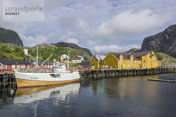 Hafen  Nusfjord  Lofoten  Nordland  Norwegen