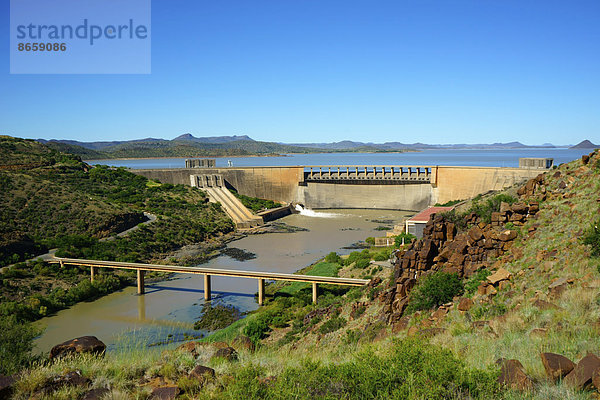 Gariep-Damm Staumauer  Luftbild  Gariep-Damm  nahe Norvalspont  Südafrika