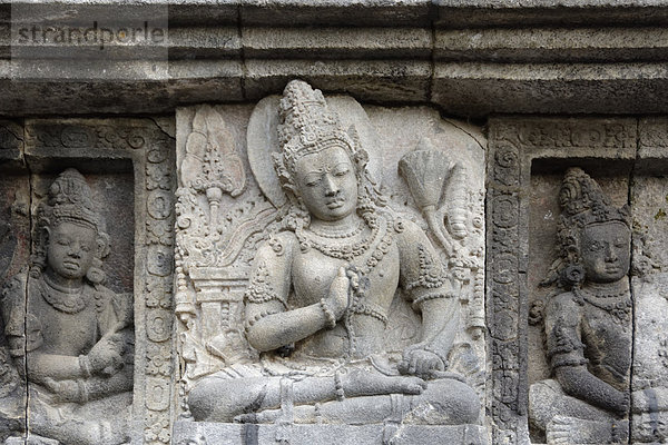 Relief  Tempelanlage Prambanan  Yogyakarta  Java  Indonesien