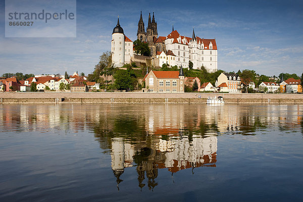 Fluss Kathedrale Albrechtsburg Deutschland Meißen Sachsen