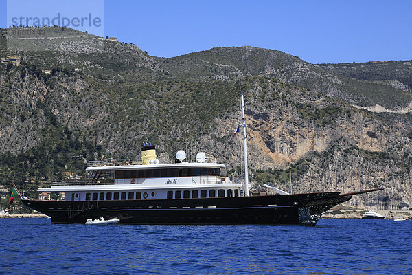 Motorjacht Frankreich Anker frontal Yacht Eze