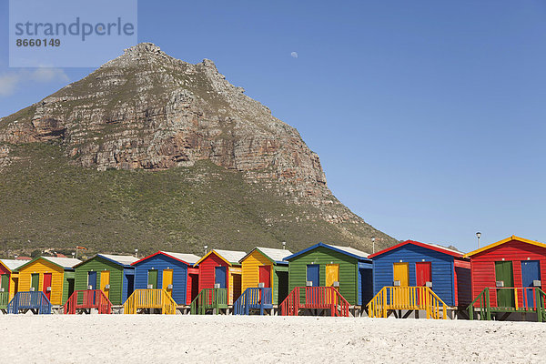 Südliches Afrika Südafrika Strand Gebäude bunt Kapstadt Muizenberg Western Cape Westkap