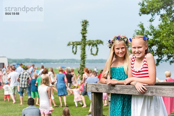 Pose  Hintergrund  Mädchen  Ronneby  Blekinge  Maibaum  Schweden