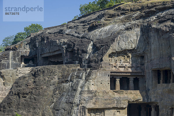 Höhle 8  Ellora-Höhlen  UNESCO-Weltkulturerbe  Ellora  Maharashtra  Indien