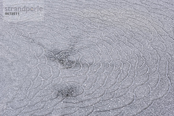 Strukturen im Eis von einem zugefrorenen See  Treseburg  Sachsen-Anhalt  Deutschland