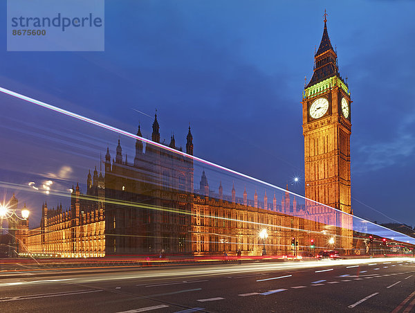 Elizabeth Tower oder Big Ben in der Dämmerung  London  England  Großbritannien