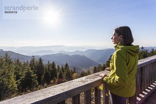 Black Forest  Northern Black Forest  Schliffkopf  a woman standing at viewpoint