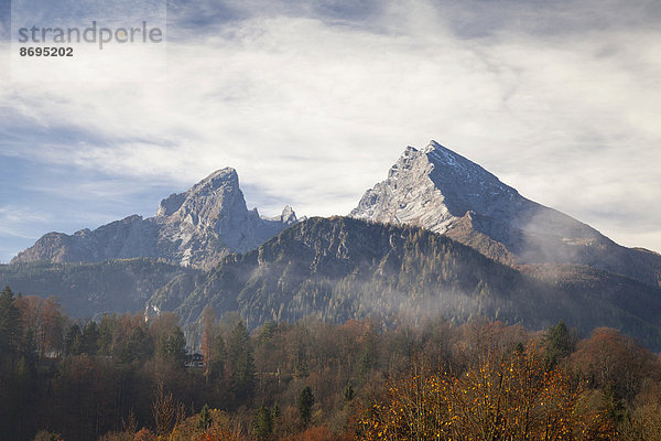 Herbst am Watzmann  Berchtesgaden  Berchtesgadener Land  Oberbayern  Bayern  Deutschland
