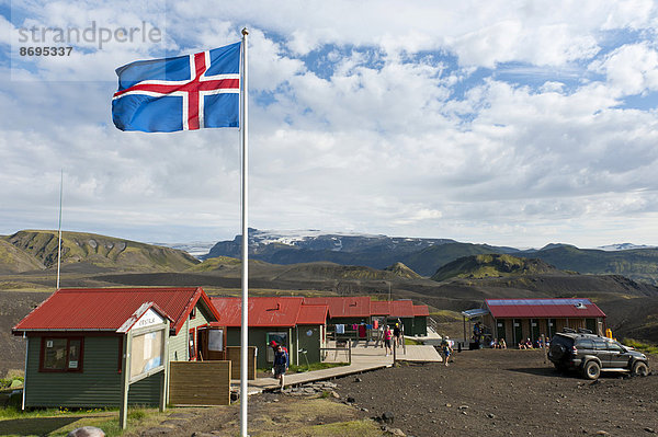 Hütte folgen wandern Island Laugavegur Skandinavien