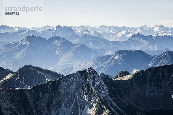 Luftaufnahme  Wendelsteinmassiv  Mangfallgebirge  Bayrische Voralpen  Bayern  Deutschland