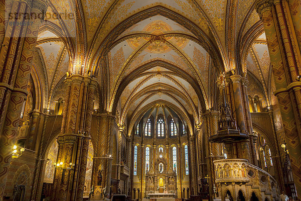 Innenansicht der Matthiaskirche  Budapest  Ungarn