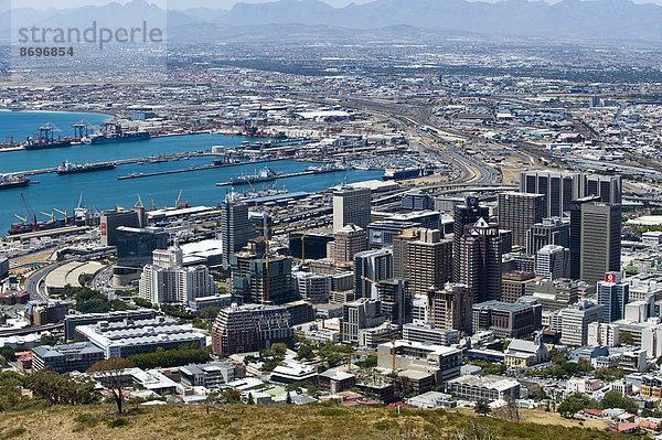 Südliches Afrika Südafrika Hügel Stadt Signal Ansicht Kapstadt Western Cape Westkap