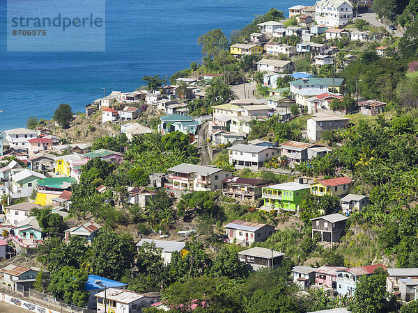 Dorf Ansicht Kanaren Kanarische Inseln Kleine Antillen St. Lucia Saint Lucia Santa Lucia Windward Islands