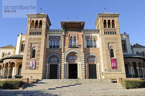 Museo de Artes y Costumbres Populares  Museum der Künste und Volkskunde  Pabellón Mudéjar  Sevilla  Andalusien  Spanien