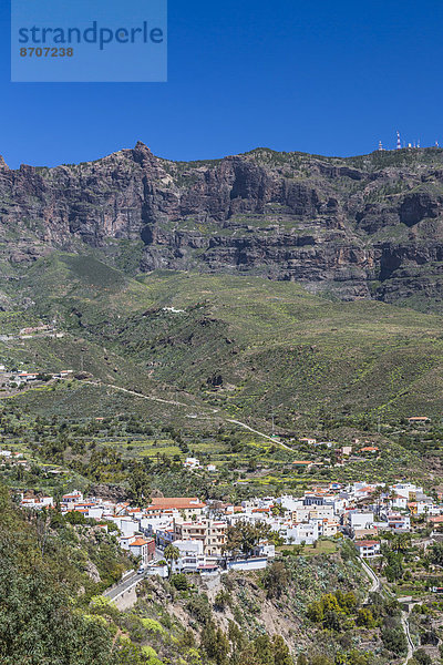 über Hotel Ansicht Kanaren Kanarische Inseln Gran Canaria Bergmassiv Mirador Spanien