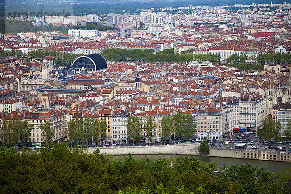 Stadtansicht Stadtansichten Frankreich Basilika Lyon