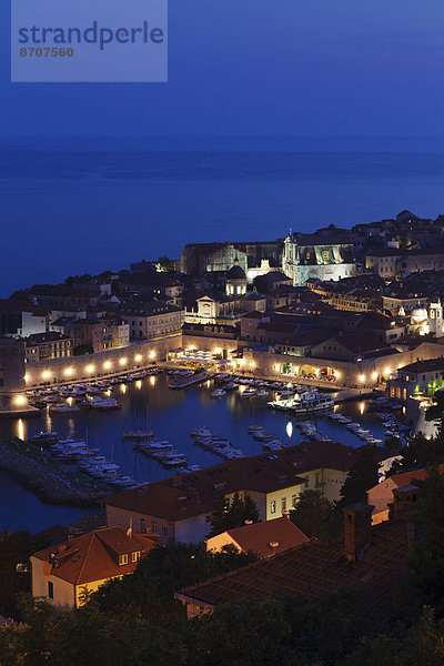 Hafen Geschichte Kroatien Dalmatien Dubrovnik Abenddämmerung alt
