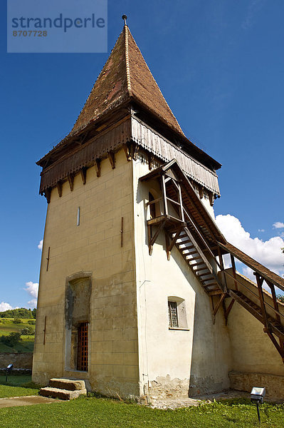Wehrturm der sächsischen Kirchenburg von Biertan  Siebenbürgen  Rumänien