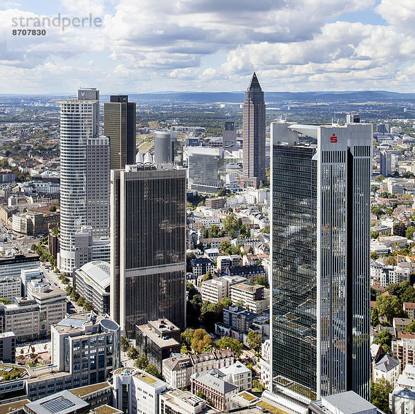Hochhäuser  Trianon  Sparkasse  Frankfurter Bürocenter  hinten der Messeturm  Tower 185  Westend  Frankfurt am Main  Hessen  Deutschland