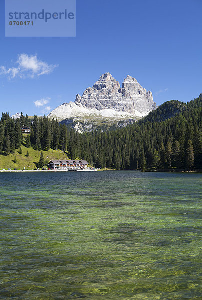 Drei Zinnen  Sextener Dolomiten  Misurinasee  Misurina  Region Venetien  Provinz Belluno  Italien