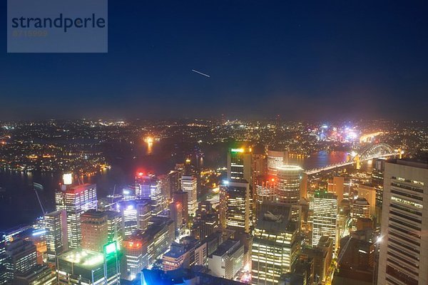 Hochwinkelansicht von Sydney bei Nacht  Australien