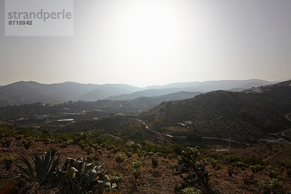 Blick auf ferne Berge und Täler  Costa del Sol  Spanien