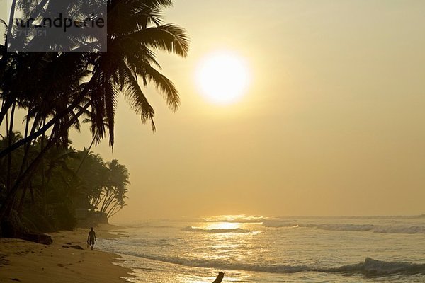Ruhiger Strand im Morgenlicht  Galle  Sri Lanka  Asien