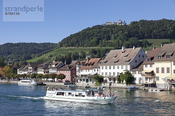 Europa Palast Schloß Schlösser Reise Boot Fluss Kanton Schaffhausen Stein am Rhein Schweiz