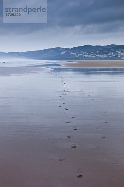 Großbritannien  Sand  North Devon  Fußabdruck  Woolacombe