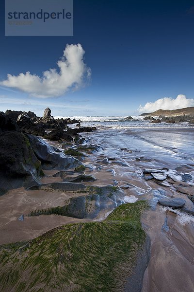 nahe Strand Großbritannien North Devon Bucht Woolacombe