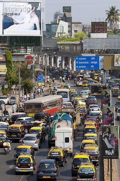 Stau  Bundesstraße  Komplexität  Richtung  Bombay  Zugänglichkeit  Innenstadt  Indien  Straßenverkehr