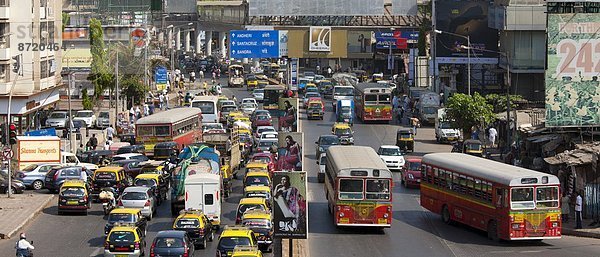 Stau  Bundesstraße  Komplexität  Richtung  Bombay  Zugänglichkeit  Innenstadt  Indien  Straßenverkehr