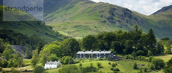 Nationalpark Großbritannien See umgeben Landhaus Hecht Esox lucius Cumbria Ortsteil