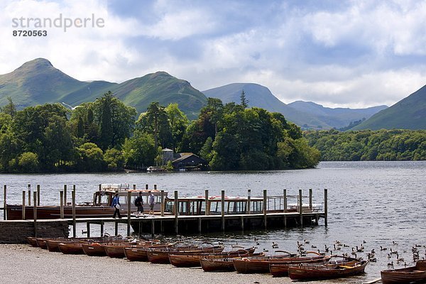 nahe Nationalpark Wasser Großbritannien See Boot Cumbria Derwent Ortsteil Keswick