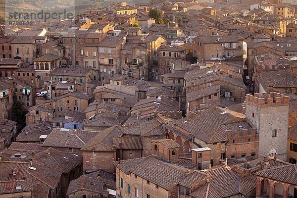 Turmuhr  Ansicht  Luftbild  Fernsehantenne  Italien  Siena