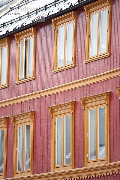 Dach Tradition Großstadt Architektur Kreis Wachmann Arktis Schnee Tromso