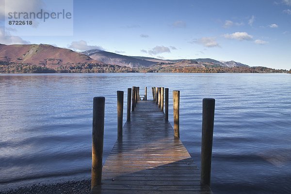 Nationalpark Wasser Europa Ecke Ecken Großbritannien See Steg Cumbria Derwent Ortsteil England