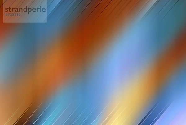 Verschwommenes abstraktes Hintergrundmuster aus blauen und orangenen Streifen