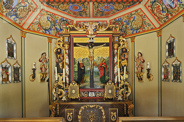 Orthodoxe Kapelle im Markus Wasmeier Bauernhof- und Wintersportmuseum  Schliersee  Oberbayern  Bayern  Deutschland